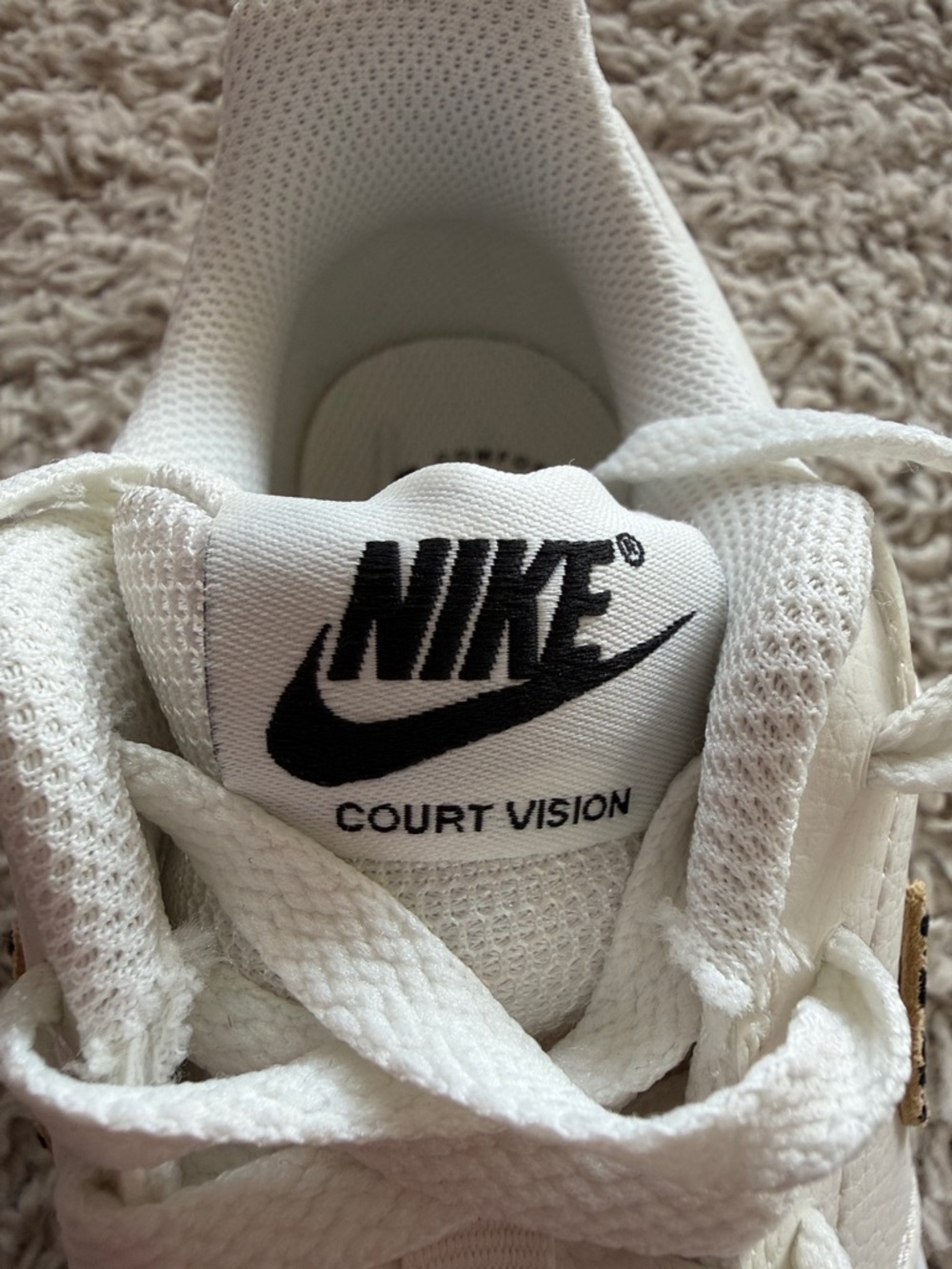 Nike Women’s White Sneakers with Leopard-Print Swoosh Court Vision - Picture 8 of 8